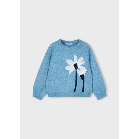 FLOWER APPLIQUE JERSEY 090 OCEAN