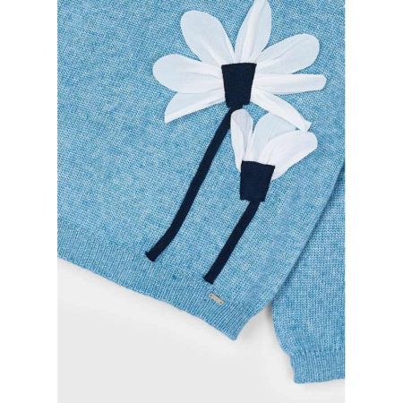 FLOWER APPLIQUE JERSEY 090 OCEAN