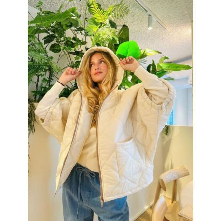 BODYWARMER WHITE - CAMEL ZIPPER