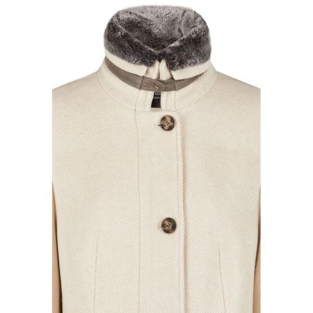 KURZMANTEL MIT WEBPELZ 220 BEIGE