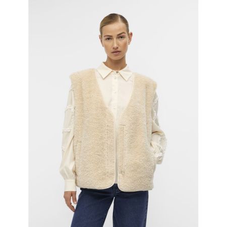 OBJELLA WAISTCOAT REP 183539 Sandshel