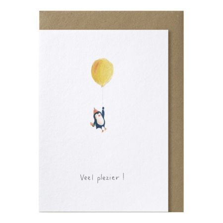 Veel plezier! - pinguin ballon -