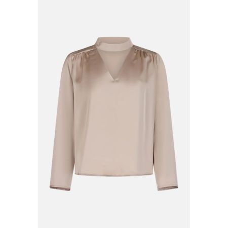 BLUSA IN RASO Tortora