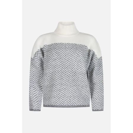 MAGLIA DOLCEVITA BICOLORE SPIG 086 AVORIO GRIGIO