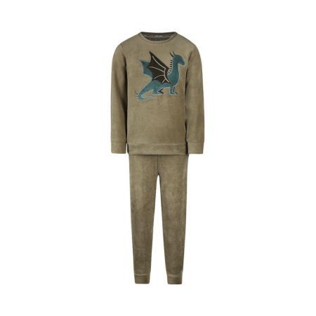 Boys velours set F41 Faded green