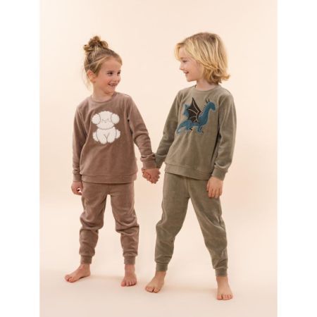 Boys velours set F41 Faded green