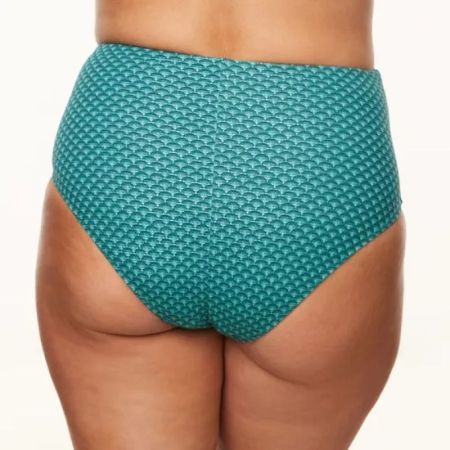 CHINESE FAN HIGH WAIST BRIEF 008 TURQUOISE/AQUA