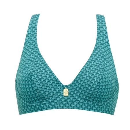 CHINESE FAN PLUNGE BIKINI 008 TURQUOISE/AQUA