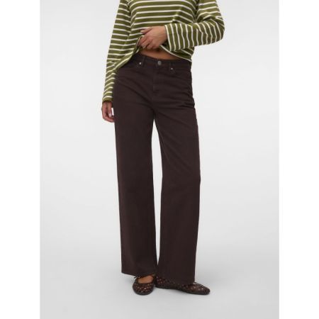 VMTESSA HR WIDE JEANS COLOR GA 297957 Chocolat