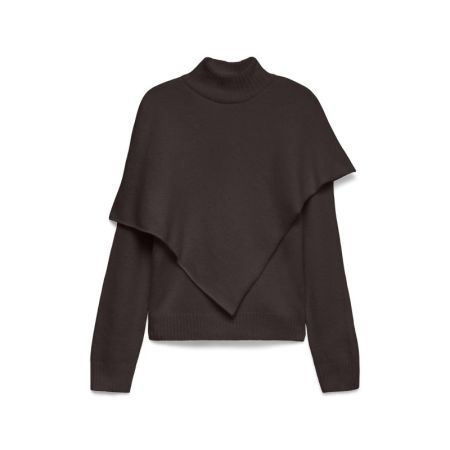 VMCAMILA LS CAPE HIGHNECK PULL 297957 Chocolat