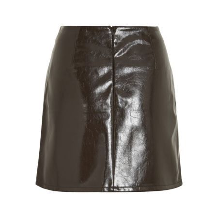 VISHINNY RW COATED SHORT SKIRT 196326 Coffee B