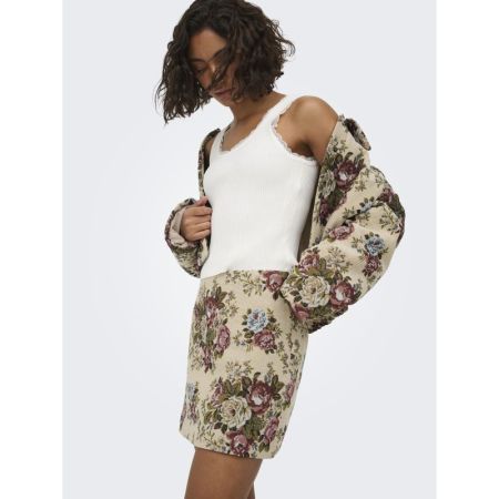 JDYFLOLA HW JACQUARD SHORT SKI 236295001 Crème