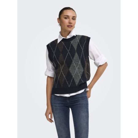 ONLRHOMBUS ARGYLE VEST KNT NOO 194962001 Night