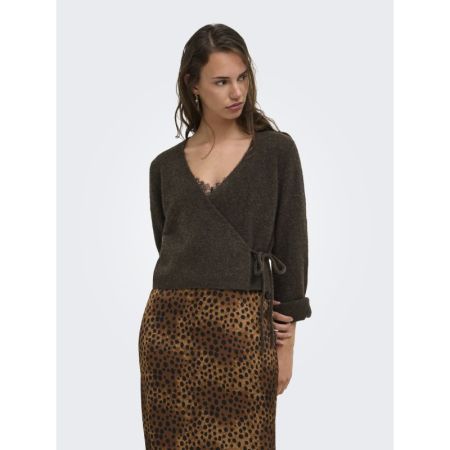 ONLLIVA LS V-NECK WRAP KNT 244915001 Choco