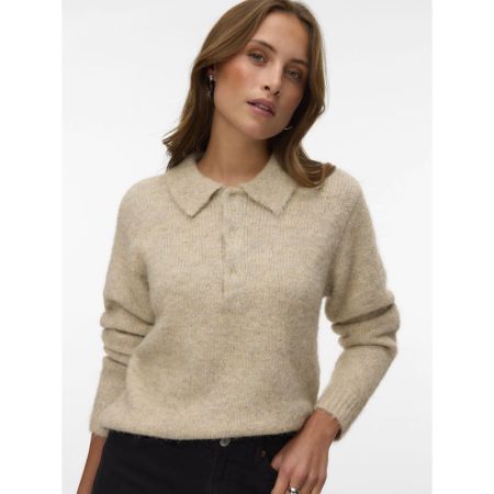 VMCORA LS POLONECK PULLOVER BO 192623003 Silve