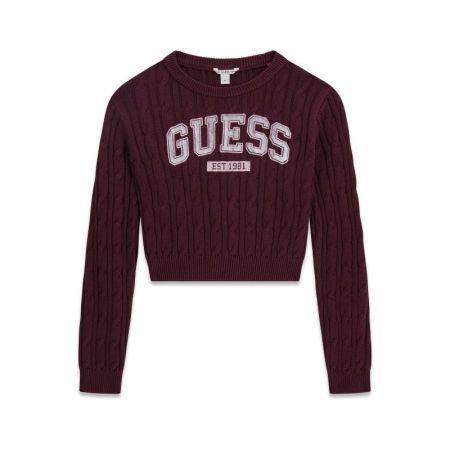 CROP LS SWEATER A40T DEEP MAROON