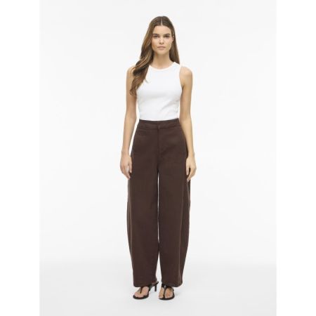 VICHIA HW BARREL JEANS 196326 Coffee B