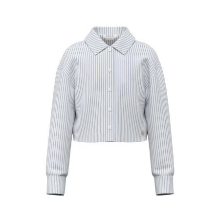POPLIN LS SHIRT SB1M BLEU STRIPES WITH LU