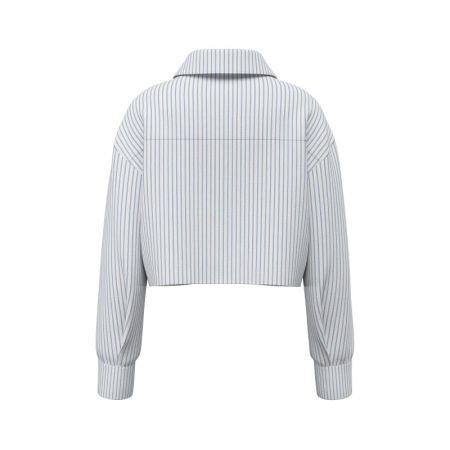 POPLIN LS SHIRT SB1M BLEU STRIPES WITH LU