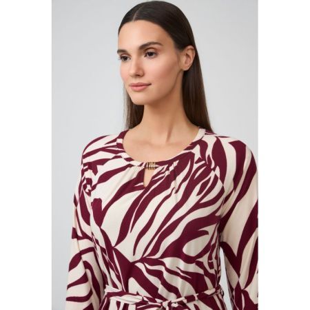 DRESS BURGUNDY FLAMES PRINT