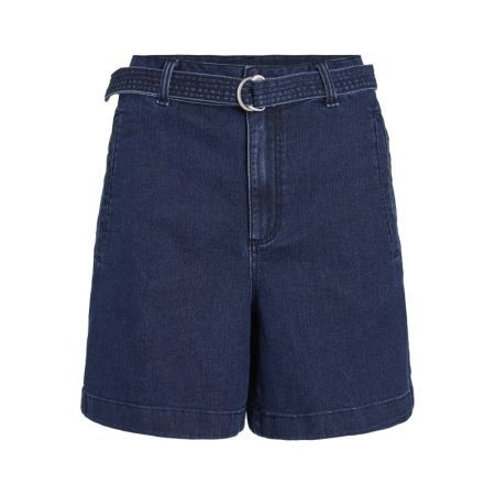 VIOLA HW BUCKLE DENIM SHORTS 177855 Dark Blu