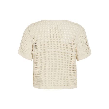 VIJULIRA V-NECK SS CROCHET TOP 177853 Birch